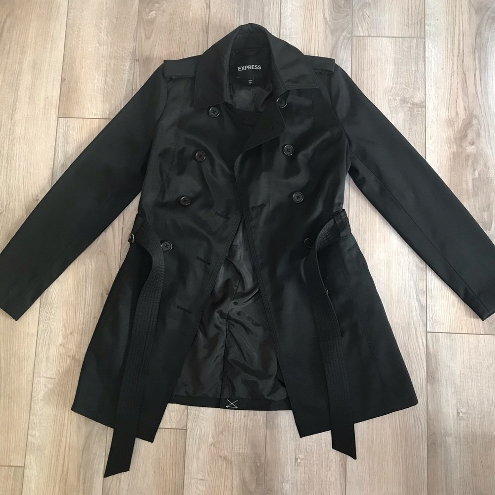 Black Express Peacoat, Size XS.